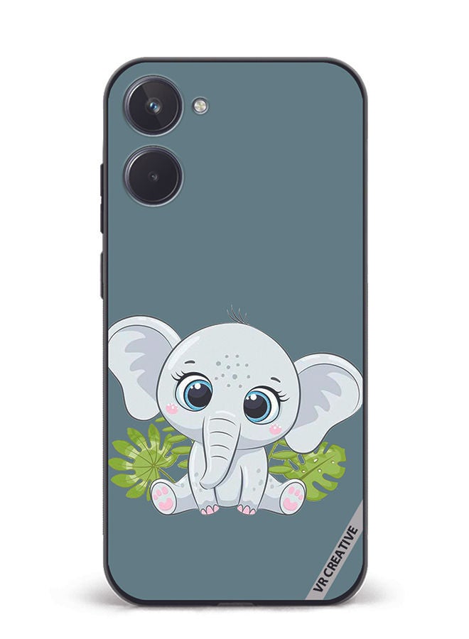 VR CREATIVE Protective Case Cover For Realme 10 Elephant Design Multicolour - Image 1