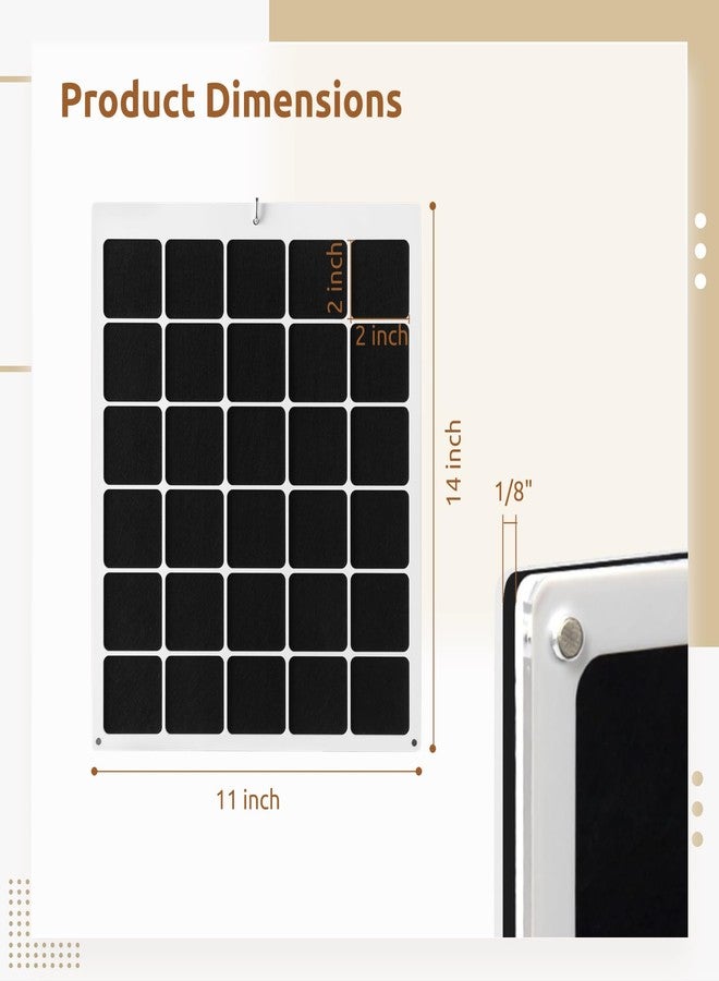 Lnrueg Clear Acrylic Pin Display Case, 30 Grids Pin Collection Display Organizer, Dust-Free Desktop and Wall Pin Holder Display Board for Enamel Pin, Jewelry Pins, 11x14 Inch - Image 3