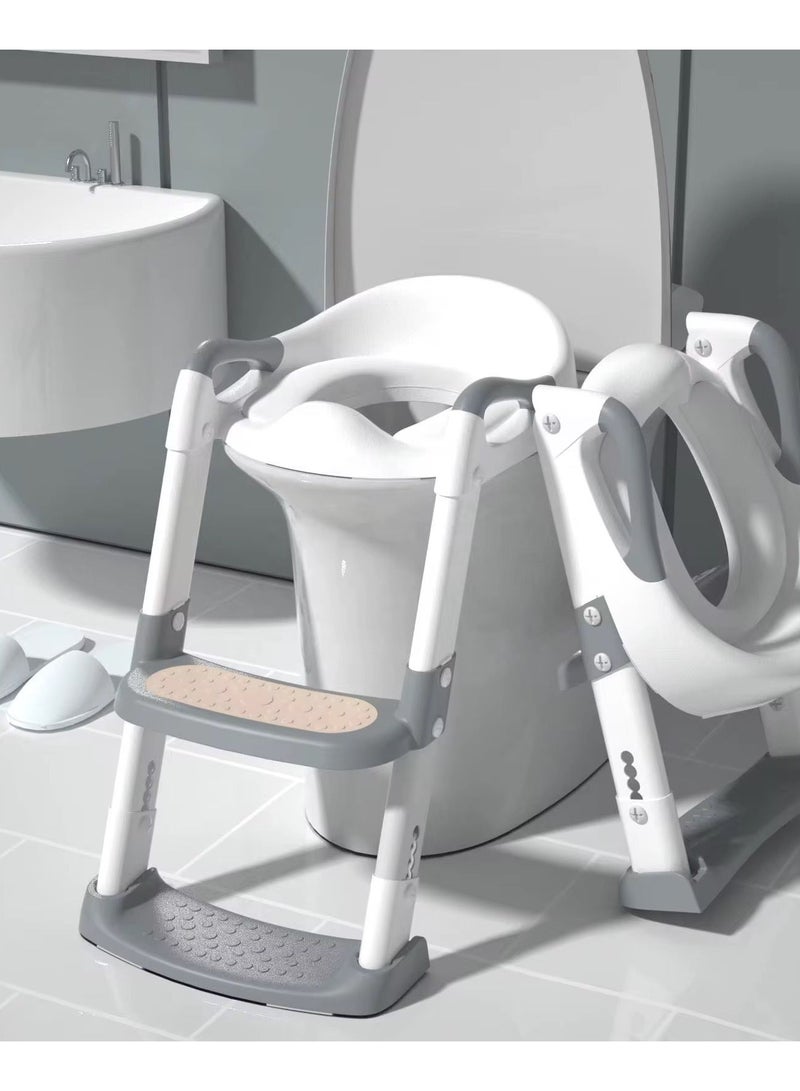 umbrella Adjustable Small Baby Toilet with Soft Anti-Cold Seat, Safe Handles and Wide Non-Slip Steps -  - Image 1