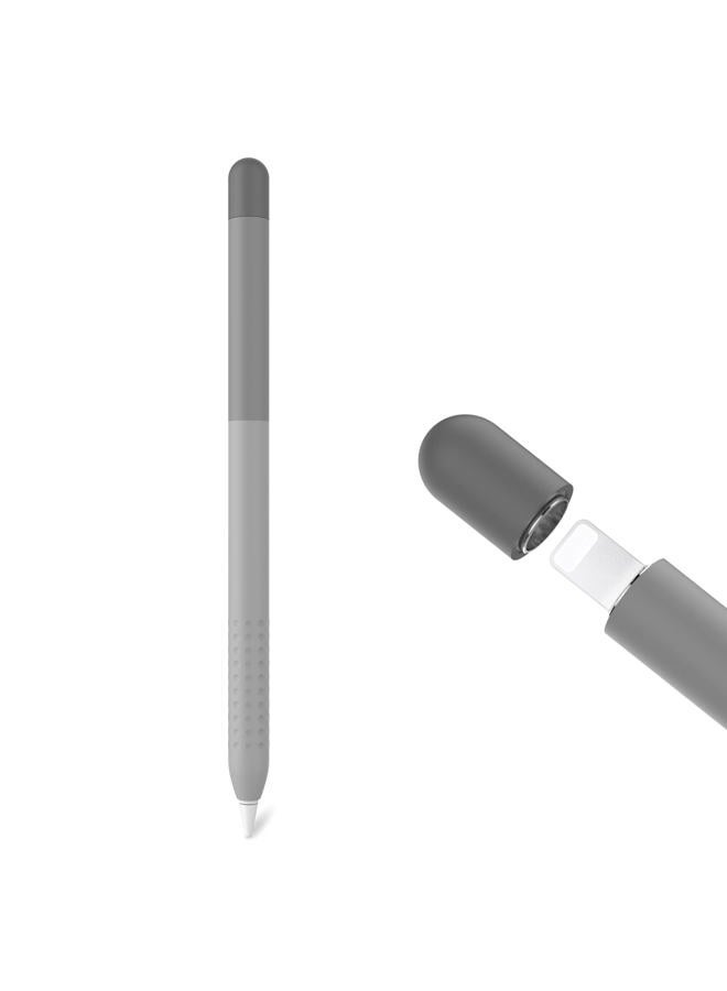 Delidigi iPencil Case for Apple Pencil 1st Generation Gradient Color Silicone Protective Cover Sleeve Accessories Compatible with Apple Pencil 1st Gen Grey - Image 1