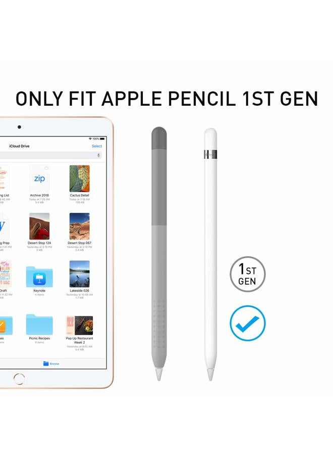 Delidigi iPencil Case for Apple Pencil 1st Generation Gradient Color Silicone Protective Cover Sleeve Accessories Compatible with Apple Pencil 1st Gen Grey - Image 3
