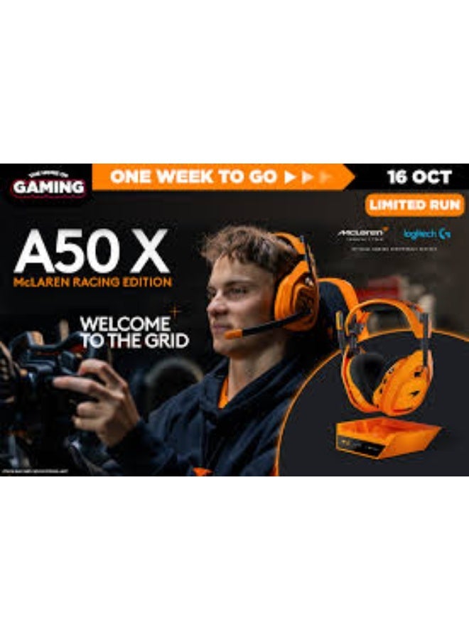 سماعة الألعاب اللاسلكية Logitech G x McLaren A50 X - إصدار محدود (برتقالي/أسود) - Image 5