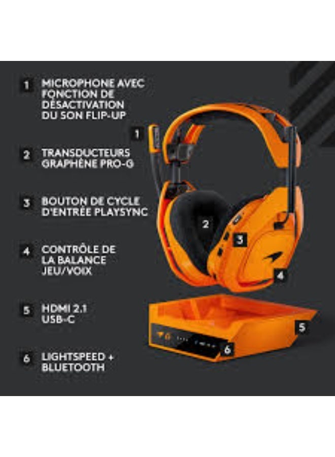 سماعة الألعاب اللاسلكية Logitech G x McLaren A50 X - إصدار محدود (برتقالي/أسود) - Image 2