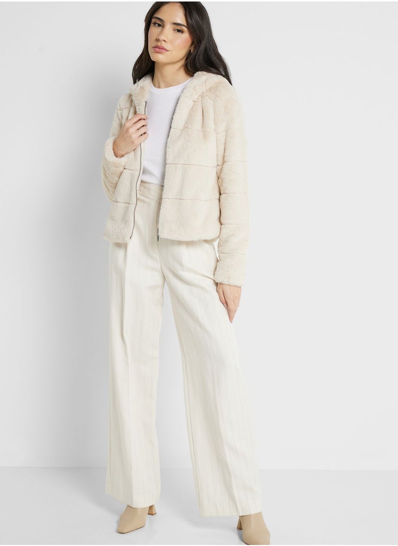 ONLY - Fur Hooded Jacket - Image 1
