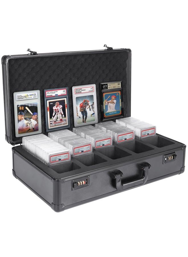 CoscosX 2023 NEW Graded Card Storage Box with Coded Lock, Sports Card Storage Box Card Slab Case for Graded Cards,PSA,BGS,SGC,GMA Baseball Football Sports Cards Waterproof Display Trading Card Case,Easy to - Image 1