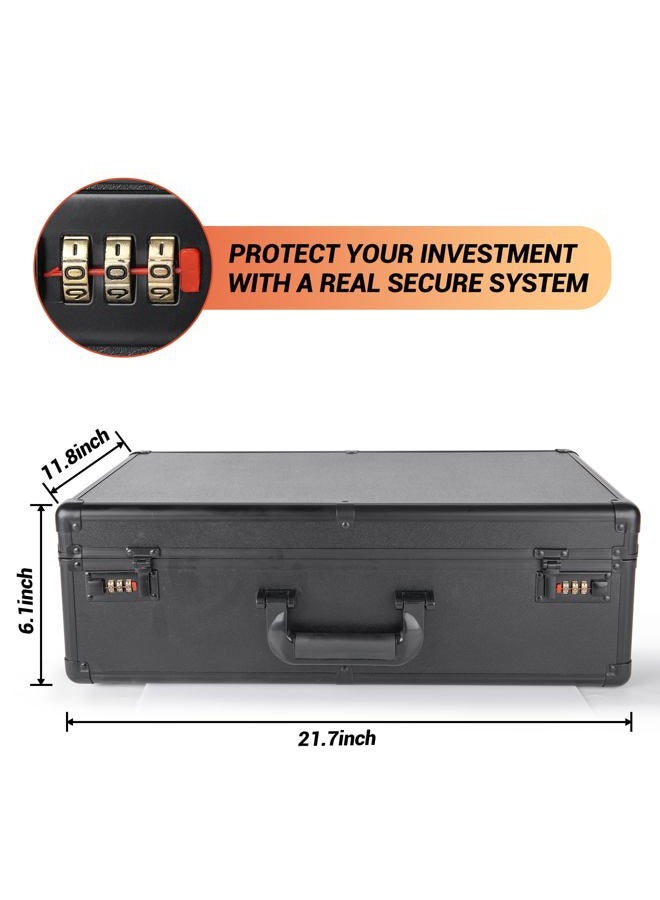 CoscosX 2023 NEW Graded Card Storage Box with Coded Lock, Sports Card Storage Box Card Slab Case for Graded Cards,PSA,BGS,SGC,GMA Baseball Football Sports Cards Waterproof Display Trading Card Case,Easy to - Image 4
