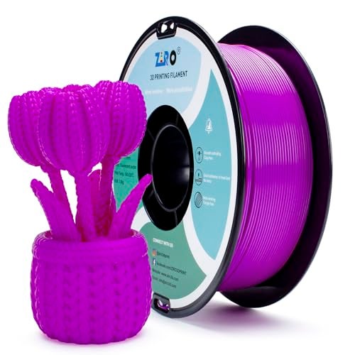 ZIRO Fluorescence PLA Filament 1.75mm, Luminous ONLY by UV Light, Glow Effect Bright Color PLA, Dimensional Accuracy +/- 0.03mm, Fit for Most FDM 3D Printers and Pen, 1KG Spool, Fluo Purple - Image 1