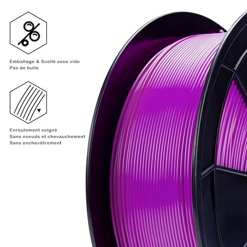 ZIRO Fluorescence PLA Filament 1.75mm, Luminous ONLY by UV Light, Glow Effect Bright Color PLA, Dimensional Accuracy +/- 0.03mm, Fit for Most FDM 3D Printers and Pen, 1KG Spool, Fluo Purple - Image 3