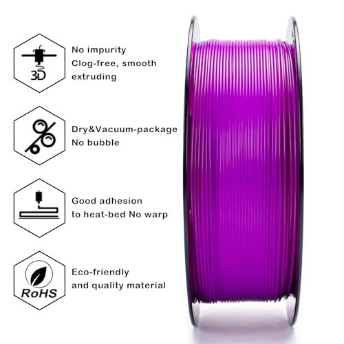 ZIRO Fluorescence PLA Filament 1.75mm, Luminous ONLY by UV Light, Glow Effect Bright Color PLA, Dimensional Accuracy +/- 0.03mm, Fit for Most FDM 3D Printers and Pen, 1KG Spool, Fluo Purple - Image 2