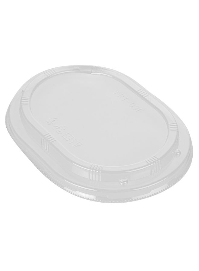 Restaurantware LIDS ONLY: Taipei 7.8 x 6 x 0.8 Inch Oval Transparent Lids, 100 Plastic Lids For 38 Ounce Oval Wooden Containers - Containers Sold Separately, Clear Plastic To Go Box Lids  - Image 1