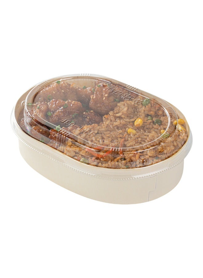 Restaurantware LIDS ONLY: Taipei 7.8 x 6 x 0.8 Inch Oval Transparent Lids, 100 Plastic Lids For 38 Ounce Oval Wooden Containers - Containers Sold Separately, Clear Plastic To Go Box Lids  - Image 2