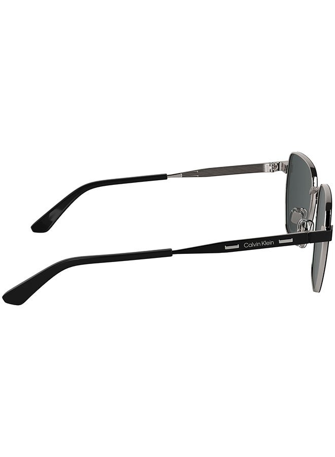 CALVIN KLEIN نظارات شمسية معدنية كاملة الإطار من كالفن كلاين CK25100S 5318 (002) باللون الأسود غير اللامع - Image 5