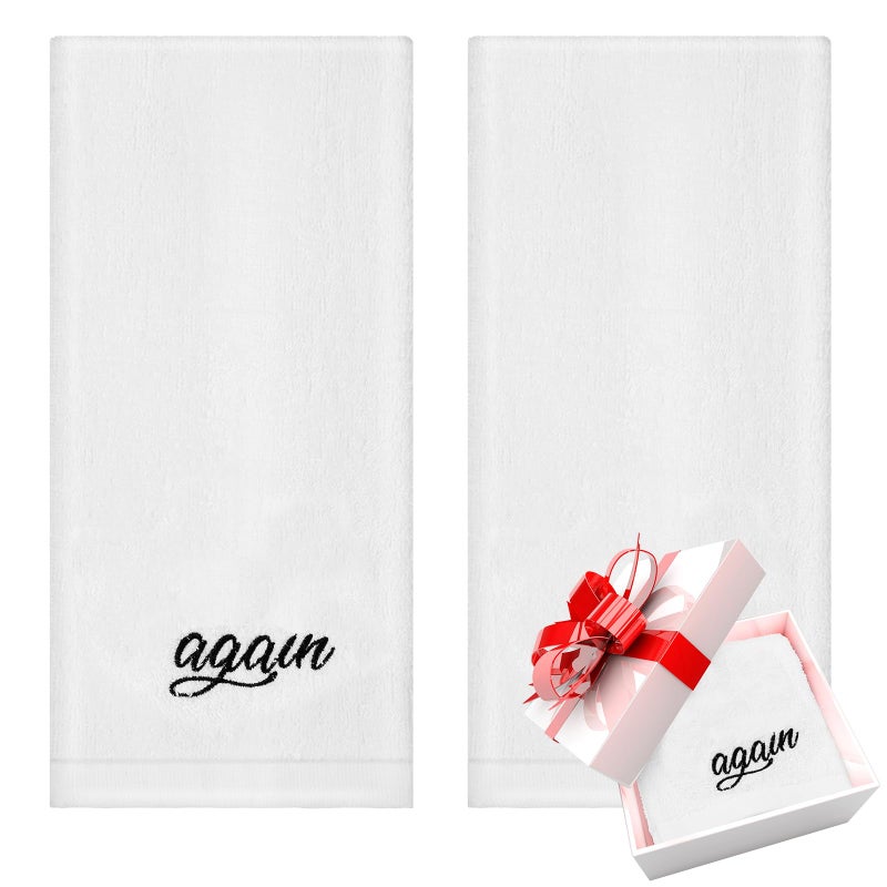 Rtteri 2 Pcs Wash Towel Gifts from Wife Thank You Adult Cotton for Him Romantic Gift for Wedding Couple Fiance First Anniversary Valentines 28 x 12 Inches