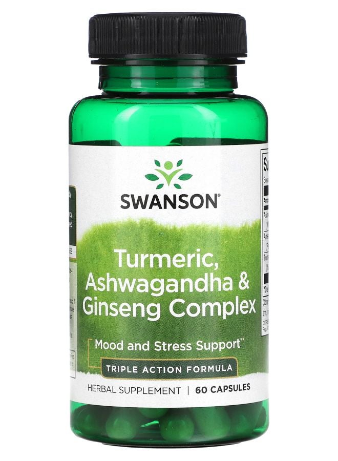 SWANSON Turmeric Ashwagandha & Ginseng Complex 60 Capsules