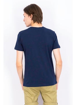 GANT Men Crew Neck Short Sleeve Brand Logo T-shirt, Navy  - Image 4