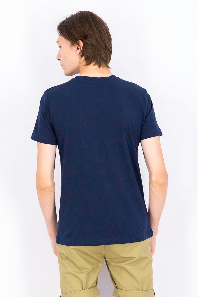 GANT Men Crew Neck Short Sleeve Brand Logo T-shirt, Navy - Image 4