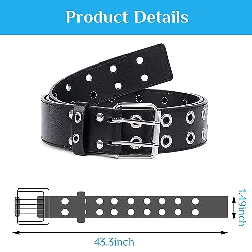 Zacharias G3E Women's Faux Leather Belt (dh-02_Double Hole Black) - Image 2