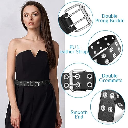 Zacharias G3E Women's Faux Leather Belt (dh-02_Double Hole Black) - Image 5