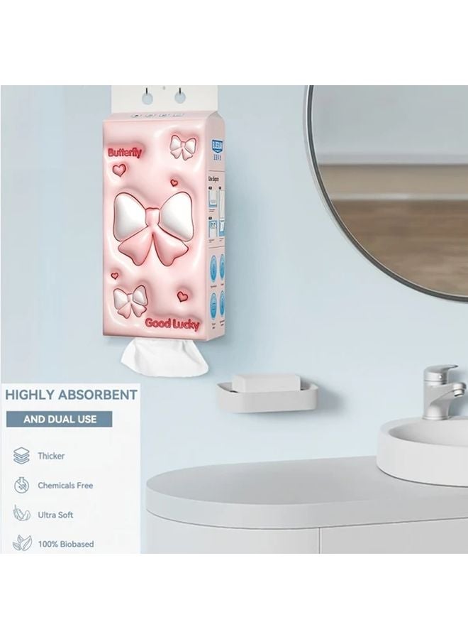 4 عبوات 4000 ورقة ورق تواليت معلق مناشف وجه سميكة مثبتة على الحائط للمنزل - Image 4