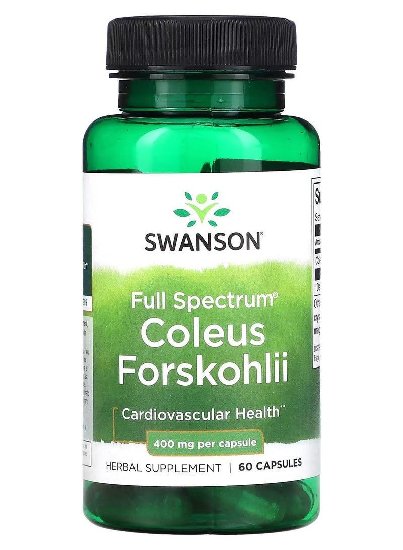 سوانسون Swanson, فورسكوهلي كوليوس كامل الطيف ، 400 ملجم ، 60 كبسولة