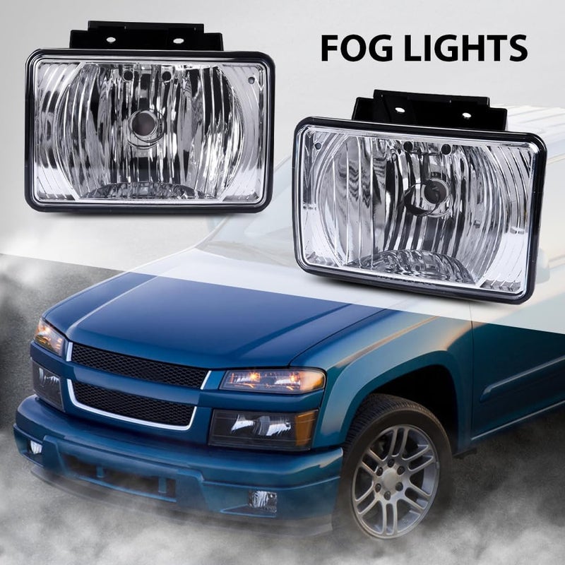 CNNELL Fog Lights Assembly for 2004-2012 Chevy Colorado, GMC Canyon, Isuzu i-280/i-350, i-290 (Clear Lens) - Image 4