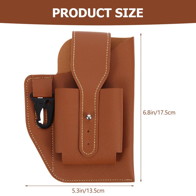 Mens PU Leather Waist Pouch Phone Bag Key Holder for Running Hiking Travel Outdoor - Image 3
