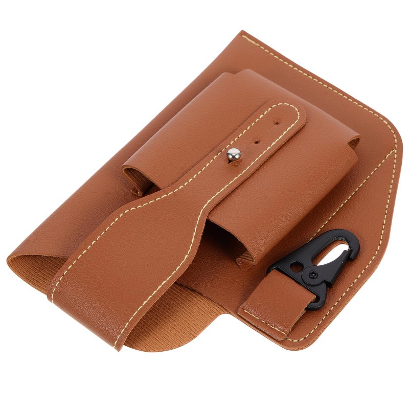 Mens PU Leather Waist Pouch Phone Bag Key Holder for Running Hiking Travel Outdoor - Image 2