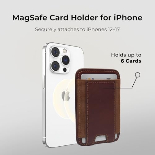 Tony Perotti MagSafe Card Holder Italian Leather Magnetic Card Holder for iPhone 1216 Bullhide Wallet Holds 6 Cards Rounded Edges Slim MagSafe Wallet for Apple iPhone - Image 3