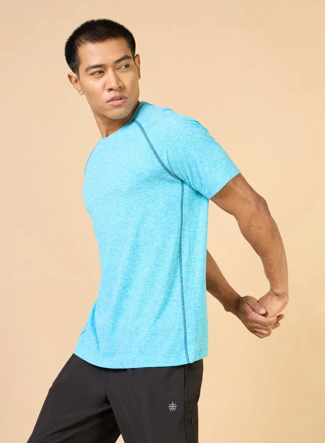 Cult Men Blue Plain Sculpted COMFORTech T-Shirt