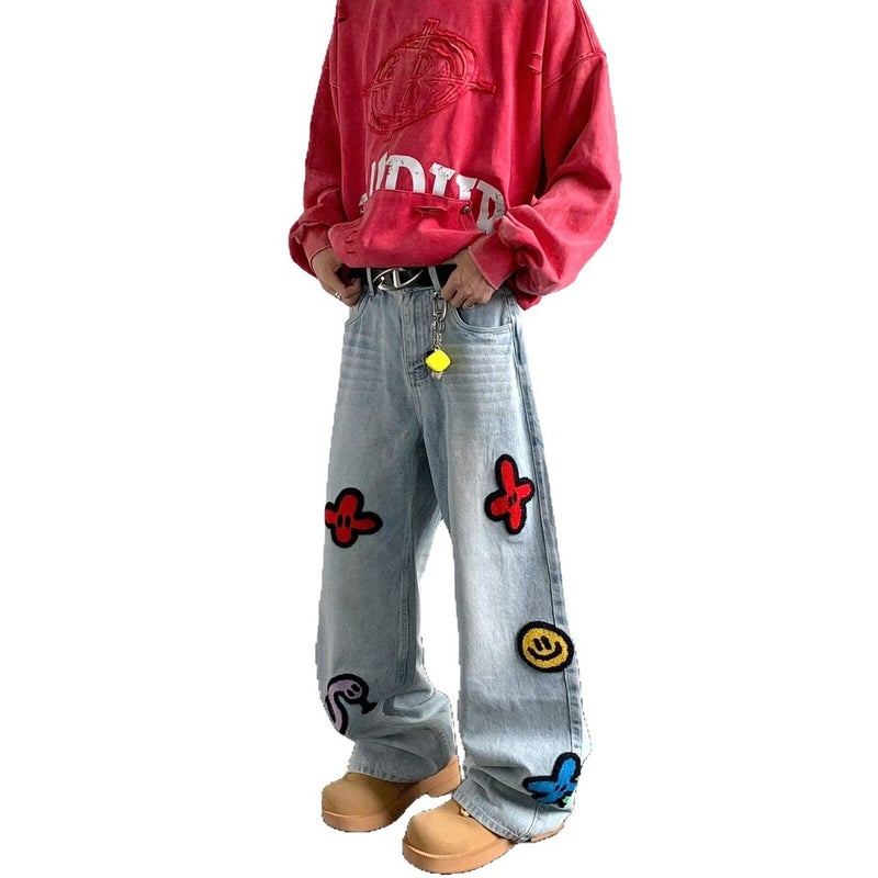 Unisex Classic Denim Jeans Loose Fit Daily Outdoor Wear - Image 5