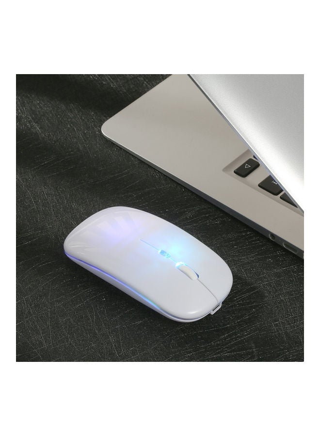 NIBEMINENT Bluetooth 5.0 Wireless Slim Rechargeable Mouse White - Image 2