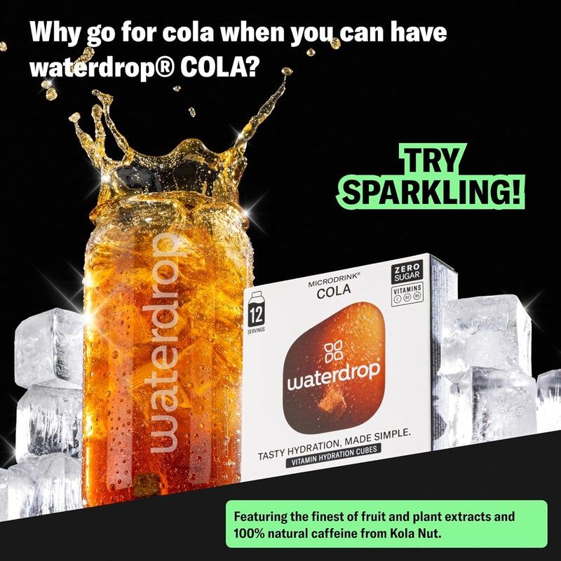 Waterdrop Microdrink Hydration Cubes with Vitamin C, B Vitamins & Electrolytes - Cola Flavor, 36 Count - Image 3