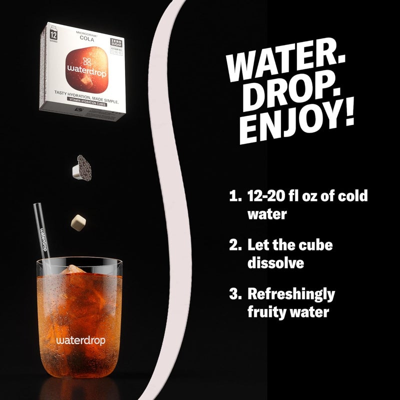 Waterdrop Microdrink Hydration Cubes with Vitamin C, B Vitamins & Electrolytes - Cola Flavor, 36 Count - Image 5