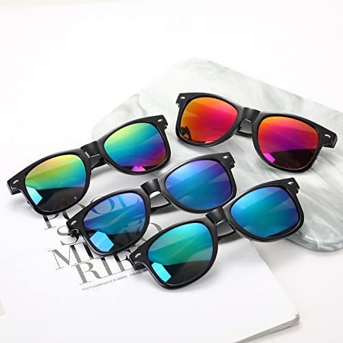 Fsmiling Black Sunglasses Bulk Adult Party Sunglasses 80s Shades Pack for Men Women UV400 Protection -10Pack - Image 5