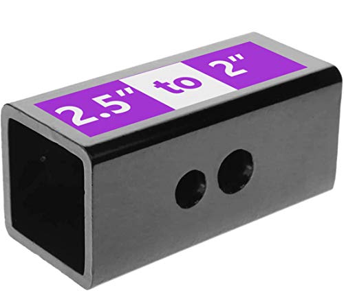 LFPartS 2.5 Inches to 2 Inches Metal Trailer Receiver Hitch Adapter Sleeve, Black - Image 1