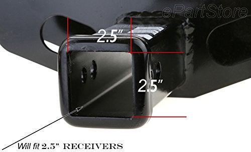 LFPartS 2.5 Inches to 2 Inches Metal Trailer Receiver Hitch Adapter Sleeve, Black - Image 3