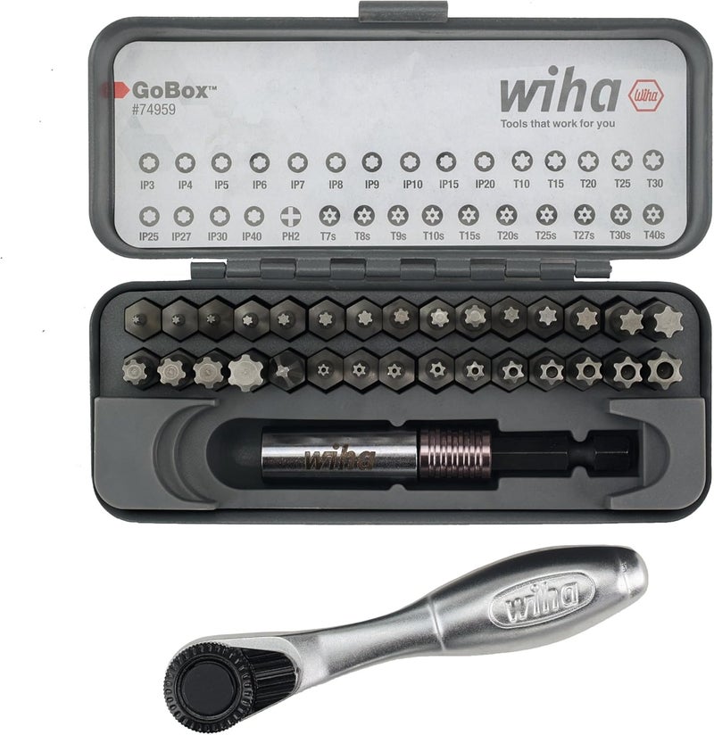 Wiha 74959 32 Piece GoBox Master Torx Bit Set with Mini Ratchet - Image 3