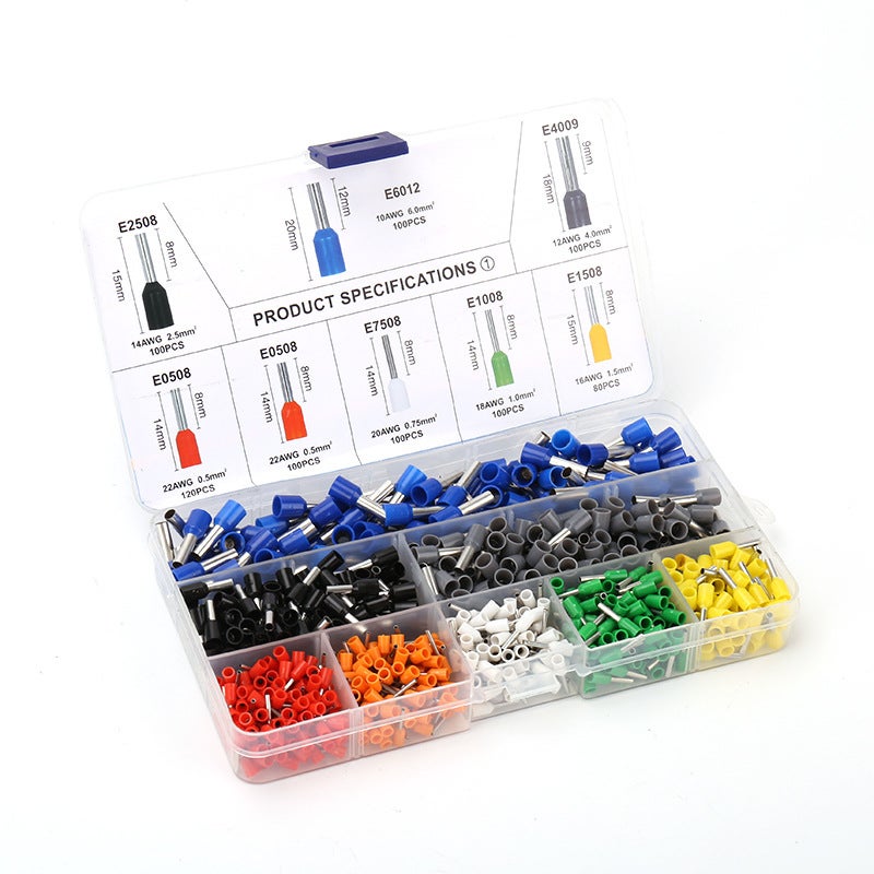 Ve Tube Type Pre-Insulated Cold-Pressed Terminal Block 800 Set European Pin-Shaped Wire Lug Copper Nose Connector - Image 4