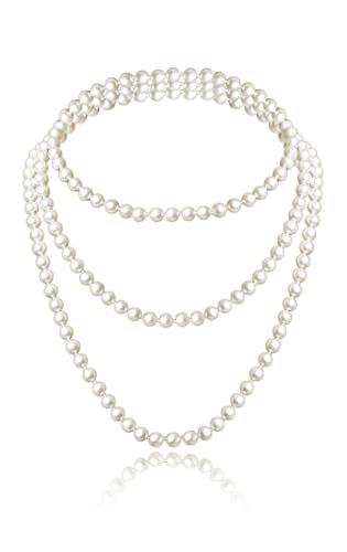 Cizoe 1920s Gatsby Accessories Set for Women Flapper Headband 20s Headpiece Necklace Gloves(set8) - Image 4