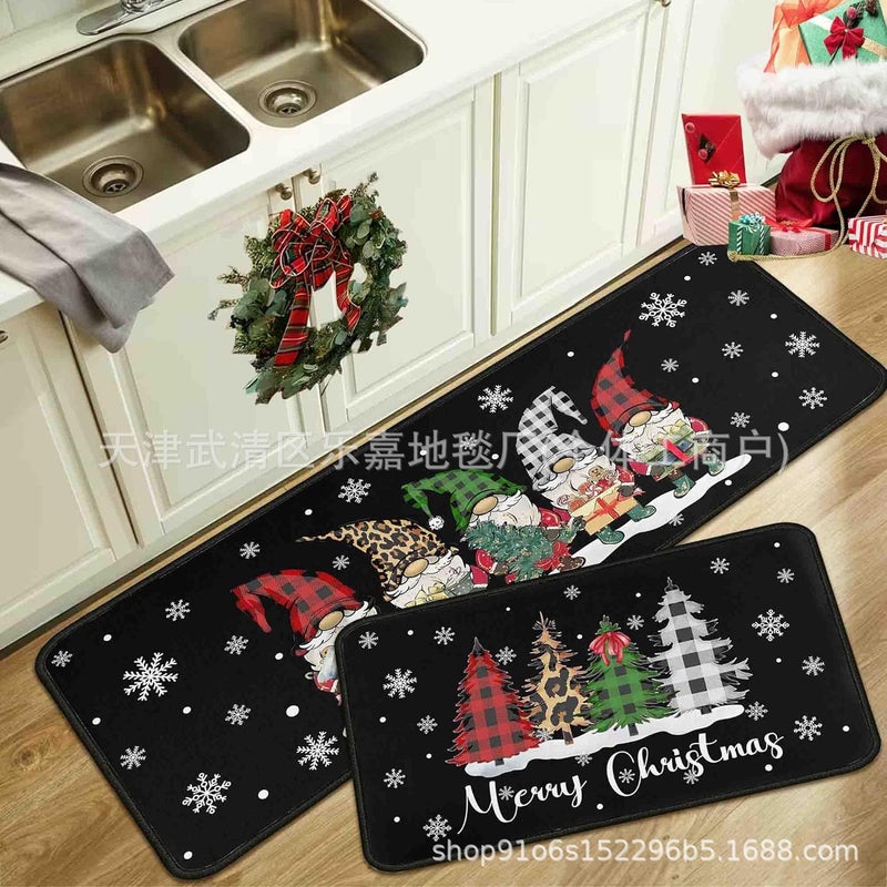 Kitchen Floor Mat Two-Piece Set Kitchen Decorative Mat Stain-Resistant Foot Mat Kitchen Drain Mat Entrance Door Mat - Image 1