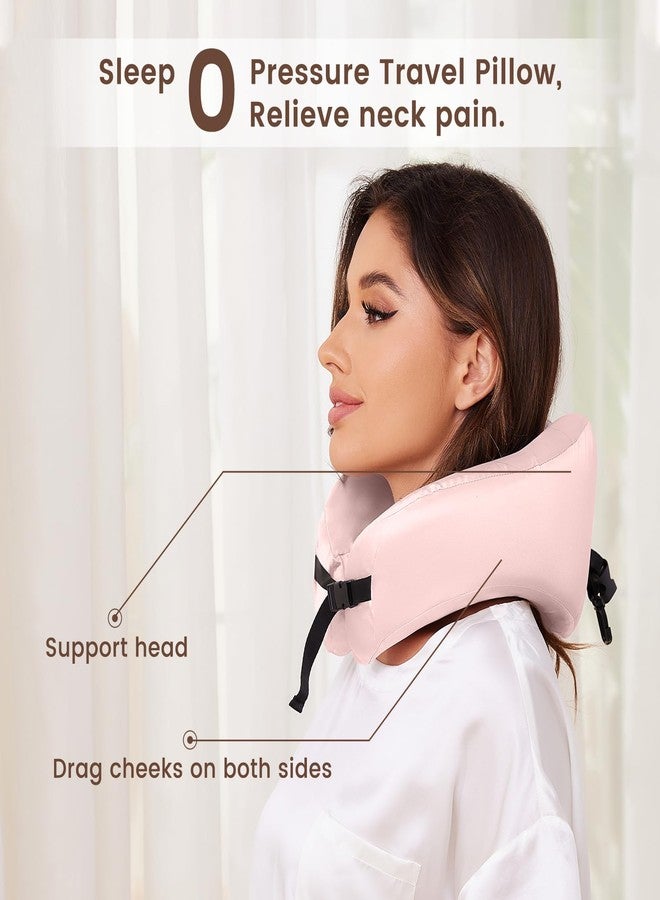 THXSILK 100% Mulberry Silk Neck Pillow for Traveling, Pure Memory Foam Travel Pillow for airplanes, Travel Neck Pillow for Sleeping, Head and Neck Support, neck pillow with Storage Bag (Charming Pink) - Image 2