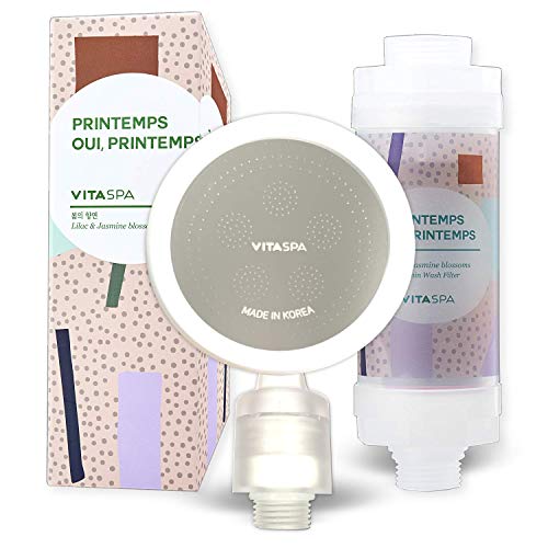 VITASPA Vitamin C Shower Head Filter Set Made in Korea (Pink) - Exellent Skin & Hair Enhancement, Aroma Therapy, Remove Chlorine & Impurities/Gift idea For Her/Him, wife, girlfriend - Image 1