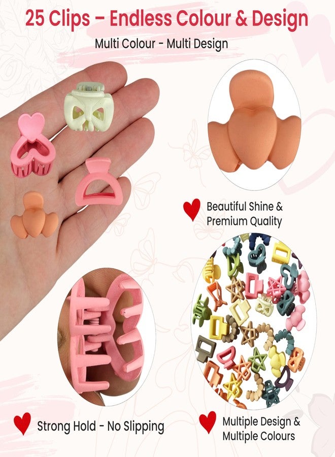 TEMPERIA (25pcs) Hair Accessories for Baby Girl - Kids Mini Claw Hair Clips - Girls Gift Items for Birthday - Soft Plastic Non-Slip Small Clutchers for Party & Wedding - Multicolour - Image 3