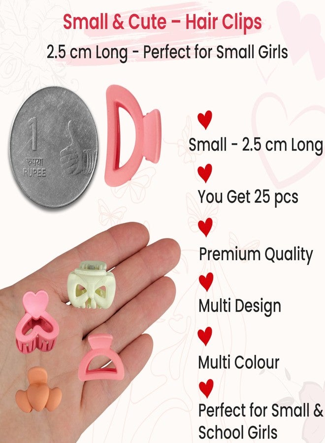 TEMPERIA (25pcs) Hair Accessories for Baby Girl - Kids Mini Claw Hair Clips - Girls Gift Items for Birthday - Soft Plastic Non-Slip Small Clutchers for Party & Wedding - Multicolour - Image 2
