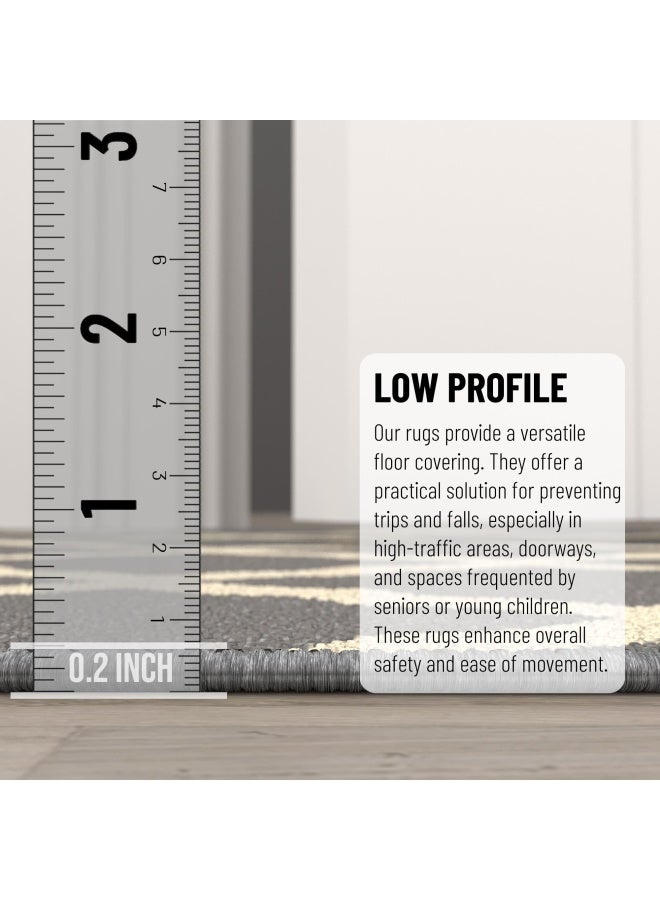 Ottomanson PNK7023-20X59 Trellis Rug 20 Inch x 59 Inch Gray - Image 4