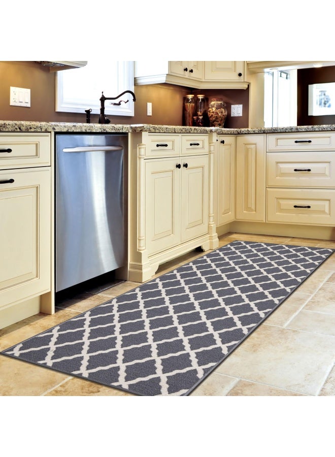 Ottomanson PNK7023-20X59 Trellis Rug 20 Inch x 59 Inch Gray - Image 1