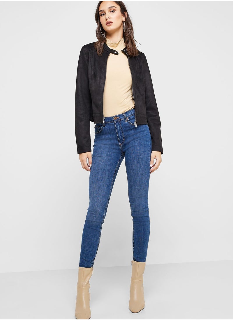 VERO MODA - Zip Through Pu Jacket - Image 1
