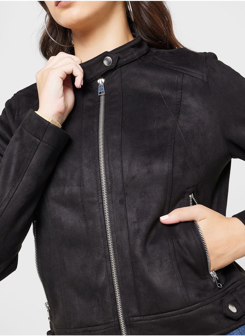 VERO MODA - Zip Through Pu Jacket - Image 1