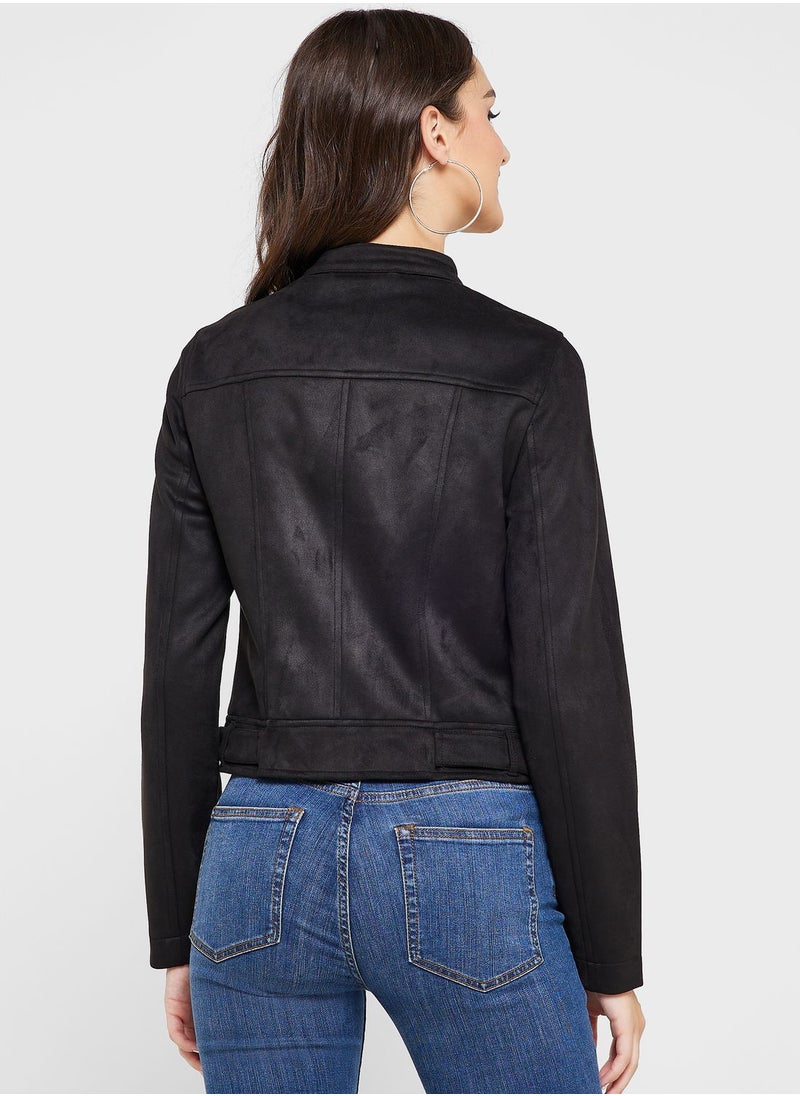 VERO MODA - Zip Through Pu Jacket - Image 1