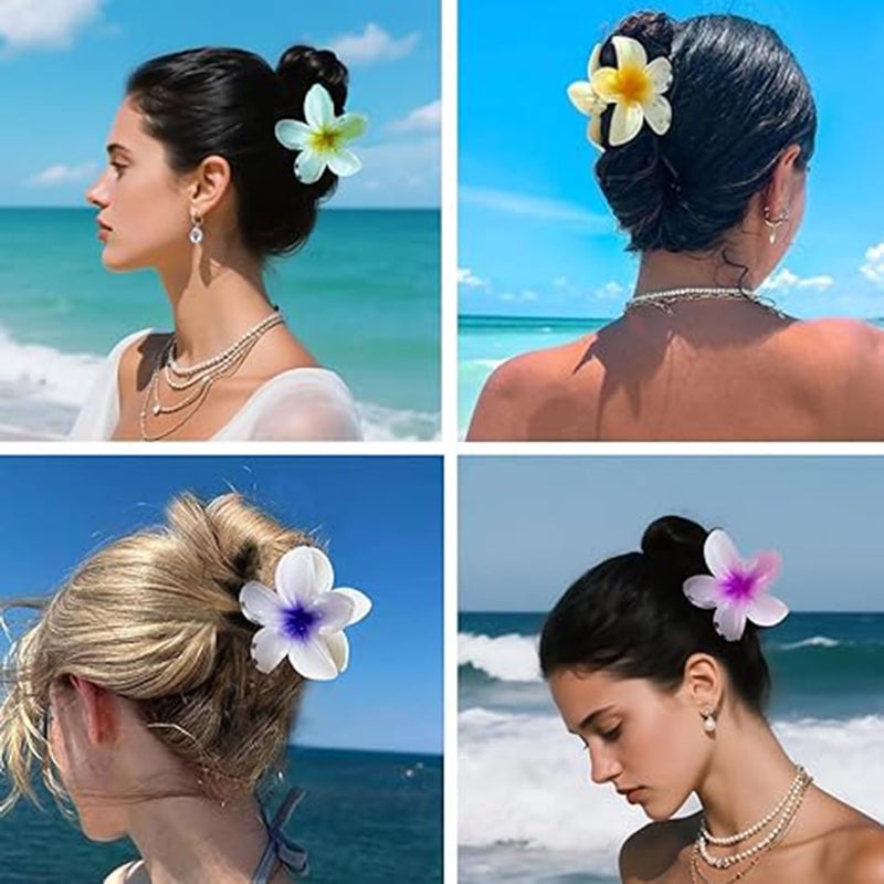 Hawaiian Flower Hair Clips: Multicolor Claw Clips - Tropical Floral Hair Clips for Women, Summer Beach Use - Image 5